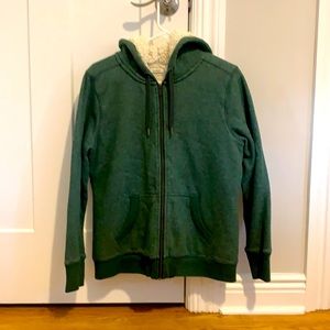 LL Bean Sherpa Lined Zip Up Hoodie size M